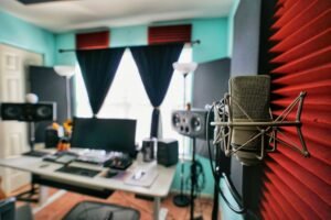 A home voiceover recording studio